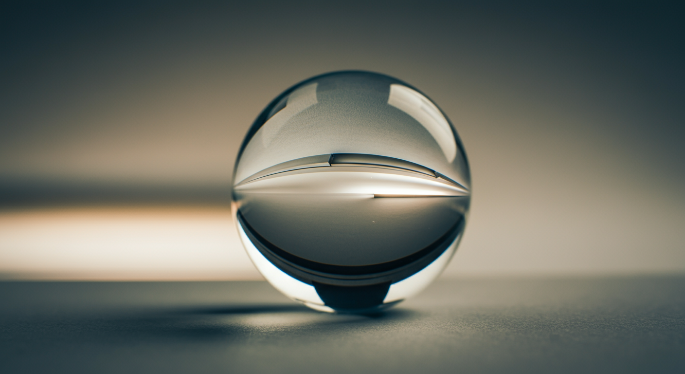 Crystal clear sphere representing clarity and transformation in fatherhood journey